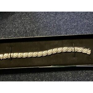 Ross Simons 18k Over 925 Sterling Silver W/ Diamonds Size 7in New Bracelet